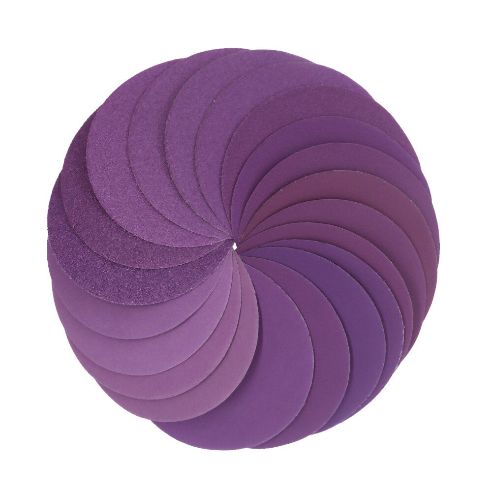 100 stuks 4 inch 100mm 80 grit paars schuurschijf waterdicht haak lus schuurpapier voor metaal hout auto meubels polijsten