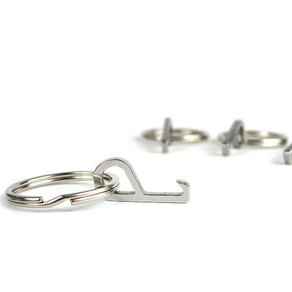 mini roestvrij staal haak flesopener edc gadget met sleutelhanger