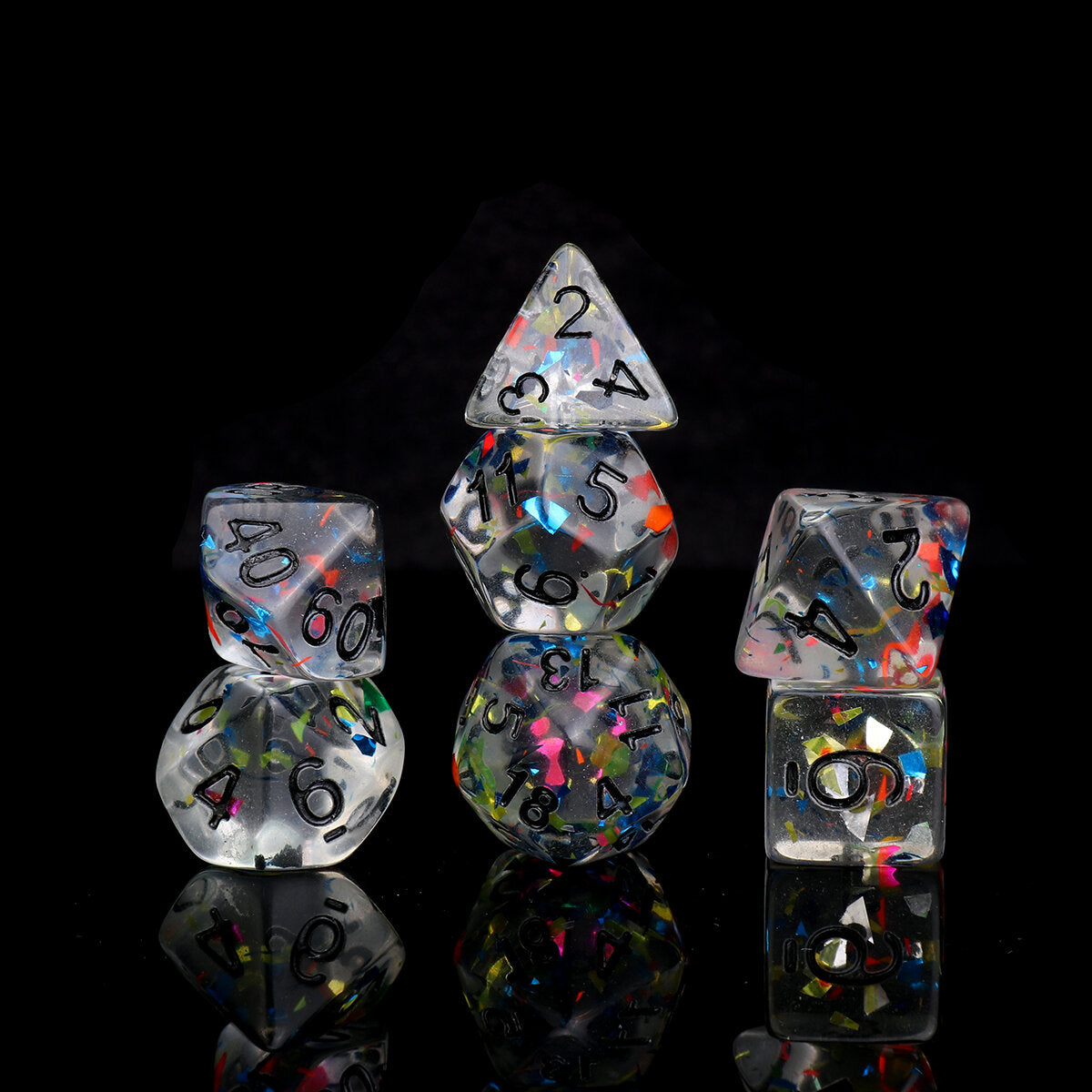 7-delige galaxy polyhedral dice resin mirror dices set rollenspel board party table game gift