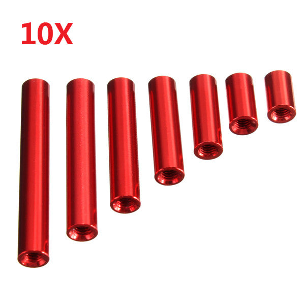 m3ar1 m3 aluminiumlegering uitstekende studs 8-35mm rode ronde pcb board spacers standoffs 10pcs