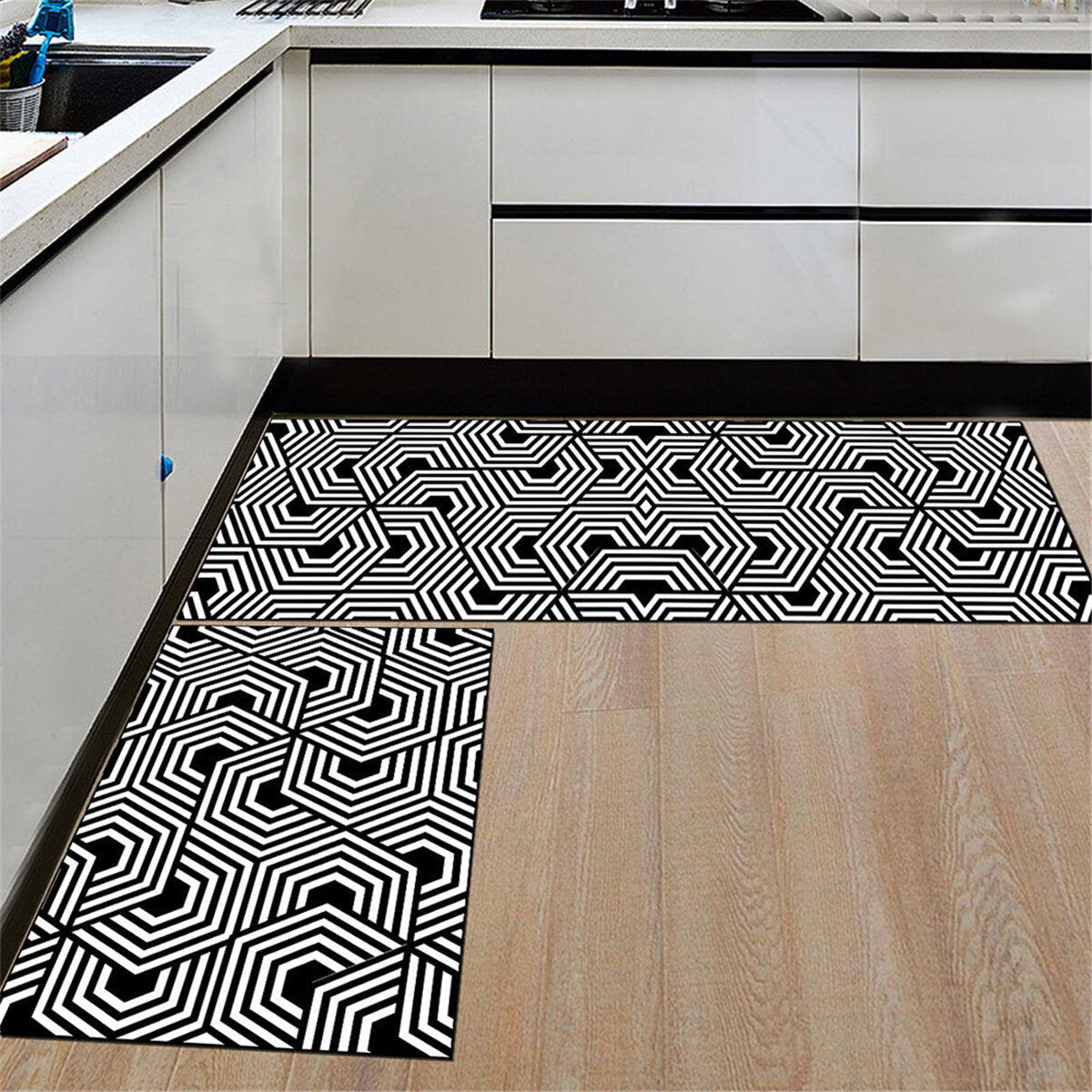 2 stuks huis keuken vloermat antislip loper anti vermoeidheid tapijt set