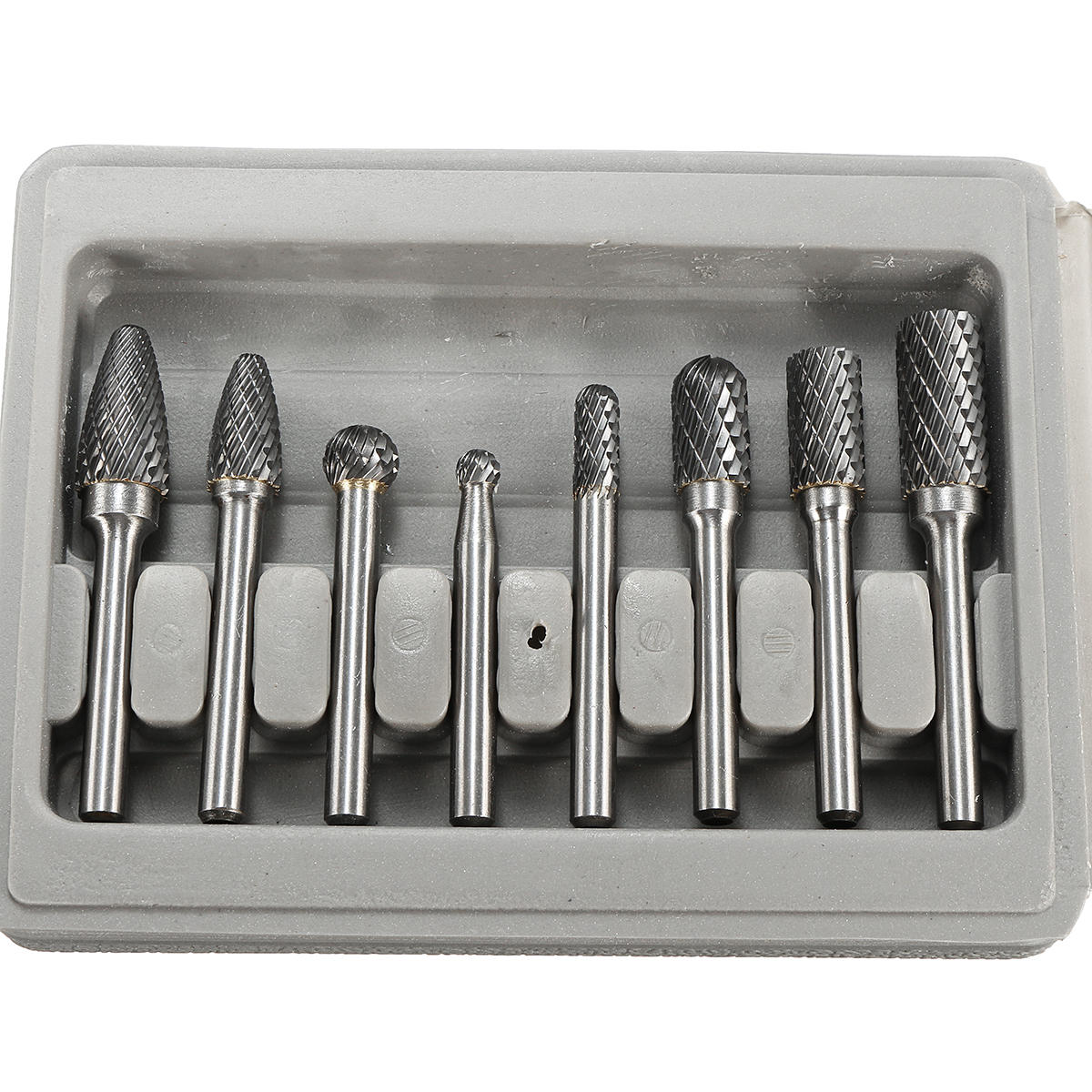 8-delige hardmetalen roterende freesset 1/4 inch schachtbestand elektrisch gereedschap