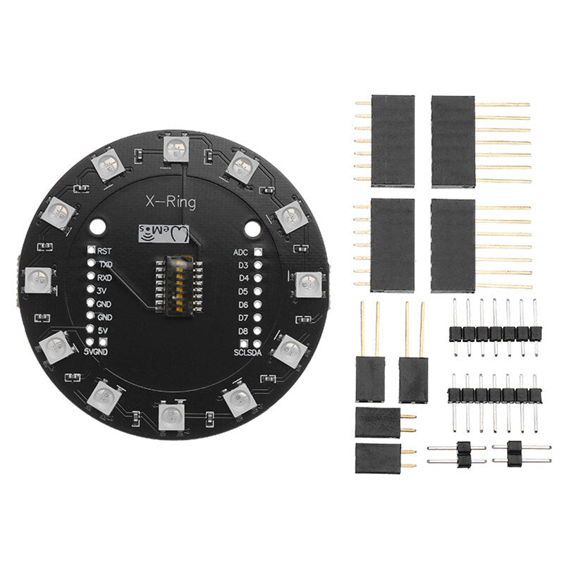 5 stuks x-ring rgb ws2812b led module voor rgb ingebouwde led 12 colorful led module voor wavgat esp8266 rgb