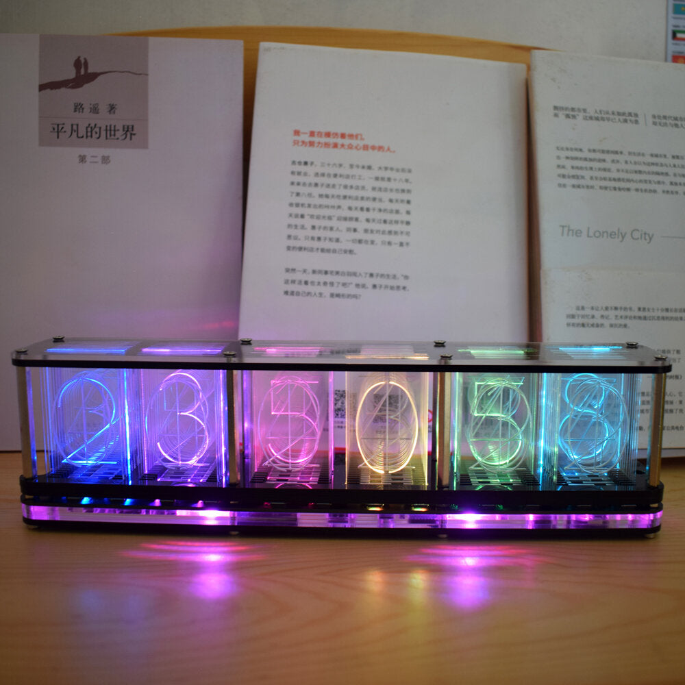 dhz imiteer glow clock kit full color rgb glow tube clock led music spectrum kit