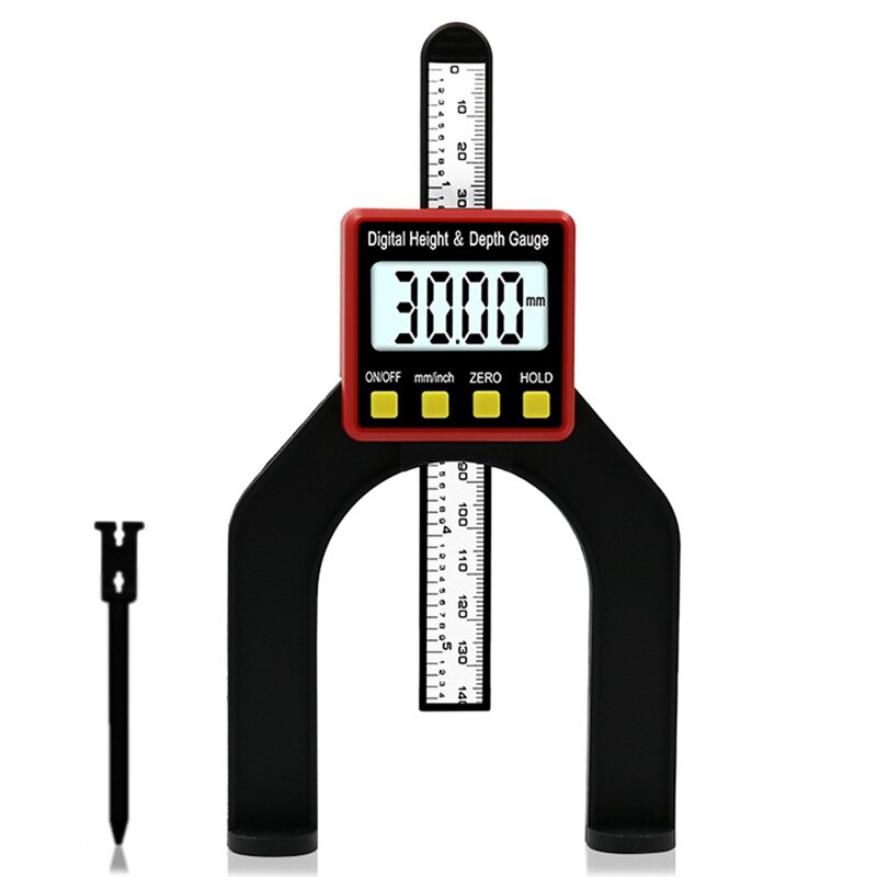 0-80 mm lcd0.01 mm digitale hoogte diepte tellen dieptemeter houtbewerking dieptemeter hoogtemeter houtbewerking heerser digitale schuifmaat