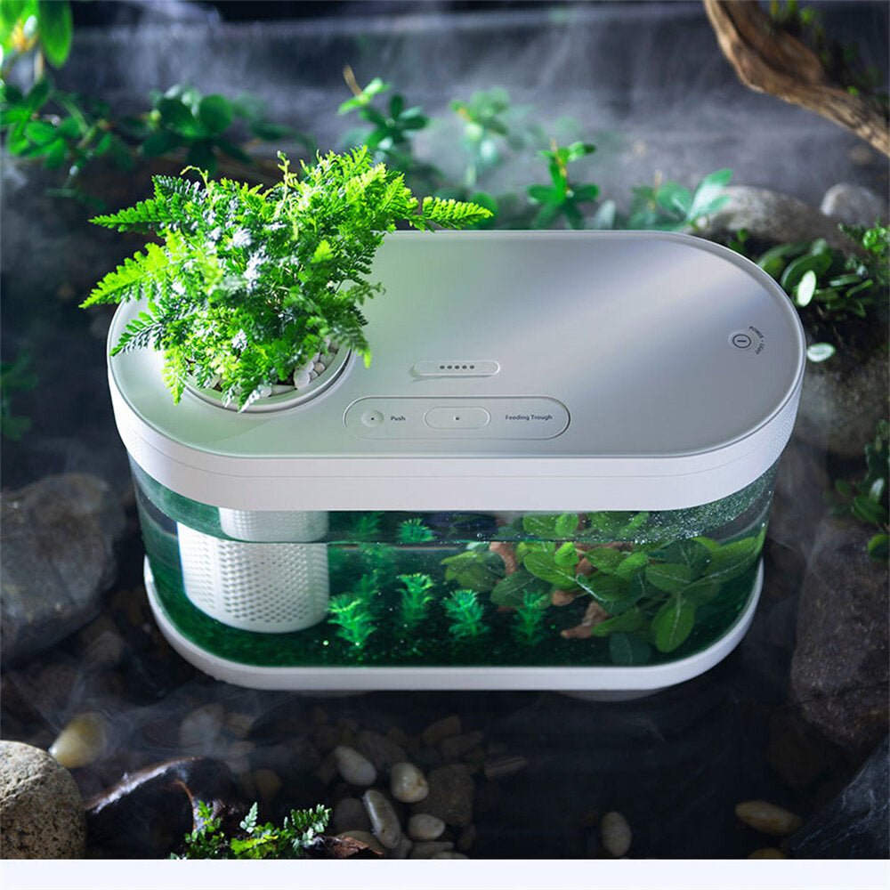beschrijvende geometrie desgeo c180 9l aquarium pro smart feeder 7 kleuren led-licht zelfreinigend hoogrenderende filtratie mini-aquarium met mijia app-bediening dierbenodigdheden