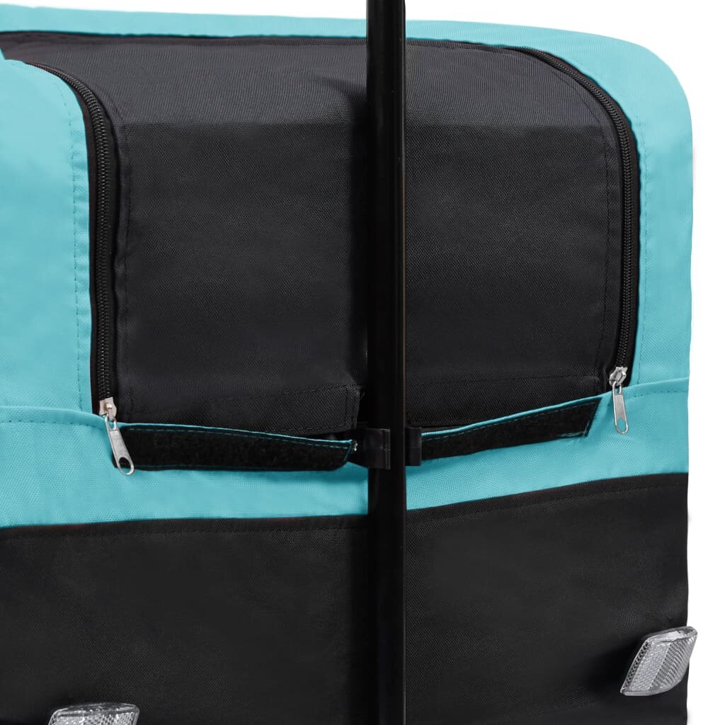 fietskar 2-in-1 aanhanger trolley xxl blauw grijs en zwart