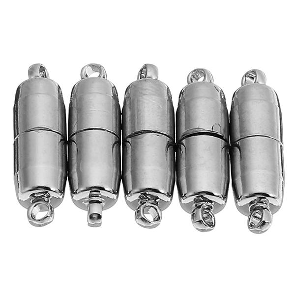 5 stuks 19x6mm ronde cilindrische metalen magnetische gesp dhz ketting gesp ketting connectoren:
