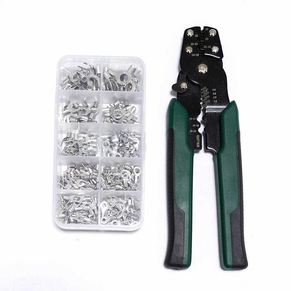 320 stuks krimptang en tang set 10 in 1 u-vormige o-vormige koudgeperste terminal set draad connector splicing terminal kit