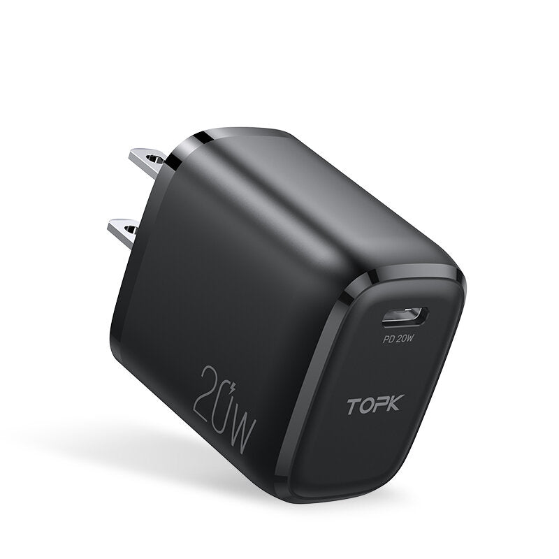 topk b110p usb-c pd 20w snellader voor aan de muur voor iphone 12 12 pro max voor samsung galaxy s10+ ulefone 10 5g