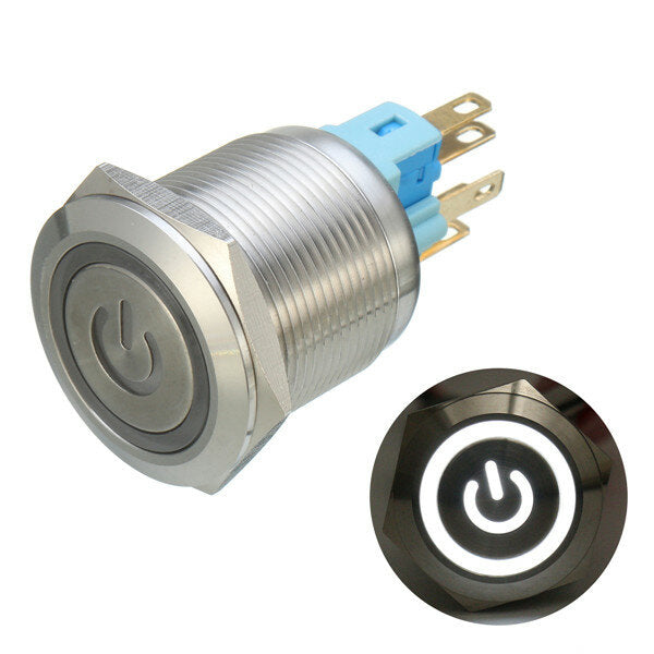 6-pins 22 mm 12v led-lichtmetalen drukknopvergrendelingsschakelaar