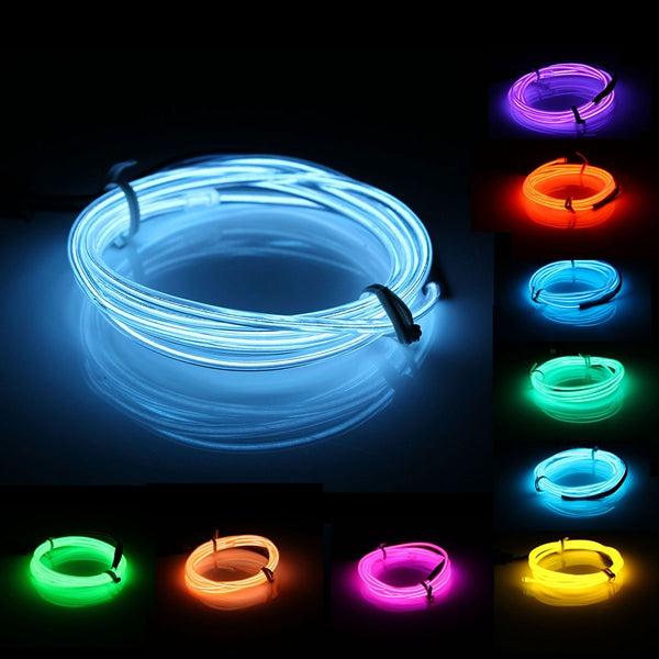 1m el led flexibel soft buisdraad neon glow car strip strip light kerst decor dc 12v