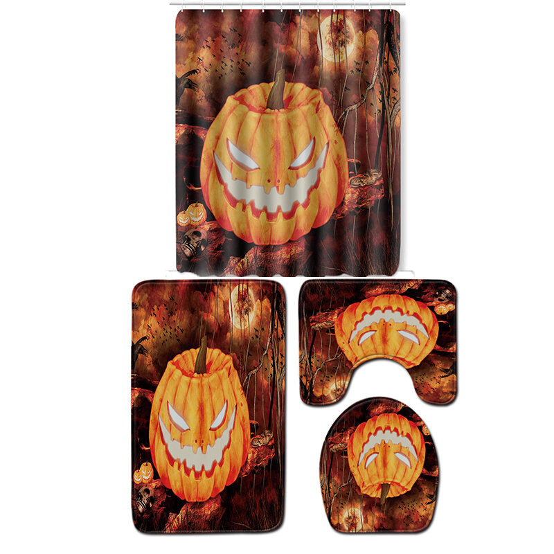 halloween douchegordijn wc soft fluwelen antislip keukenmat type 3