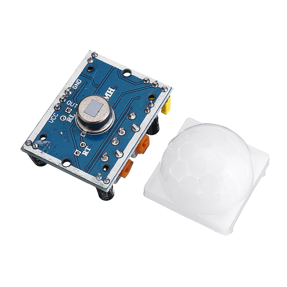 10 stuks hc-sr501 verstelbare infrarood ir pyro-elektrische pir module bewegingssensor menselijk lichaam inductie detectie met beugel