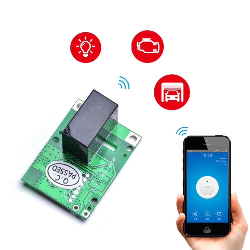 sonoff® re5v1c relaismodule 5v wifi dhz-schakelaar droog contact uitgang tippen / selflock werkmodi app / voice / lan-besturing voor smart home