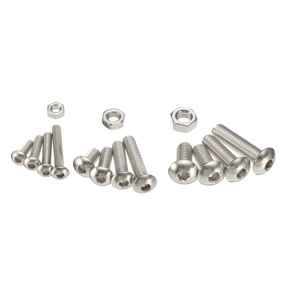 baban 440-delige bouten en moeren set m3 m4 m5 rvs zeskantmoeren knopmoeren