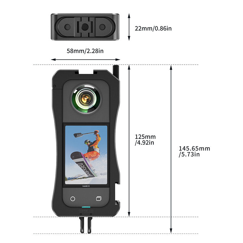startrc konijnenkooi van aluminiumlegering metalen frame all-inclusive beschermend frame cold boot-uitbreiding voor insta360 x3