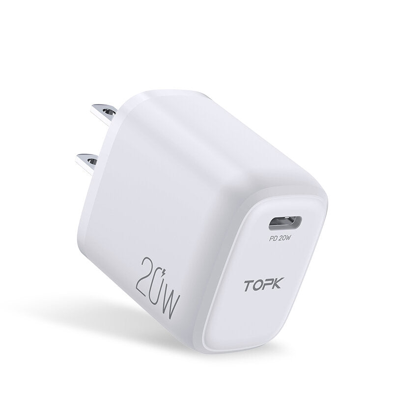 topk b110p usb-c pd 20w snellader voor aan de muur voor iphone 12 12 pro max voor samsung galaxy s10+ ulefone 10 5g