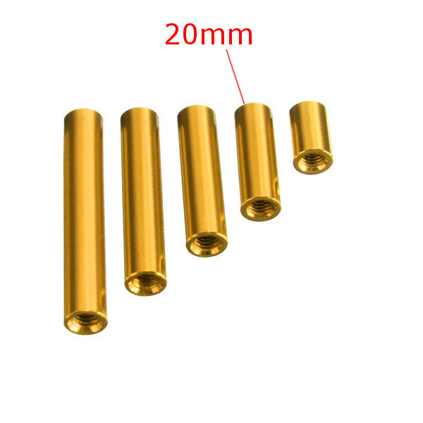 m3ar6 m3 aluminiumlegering uitstekende studs 10-35mm gouden ronde pcb board spacers standoffs 10pcs