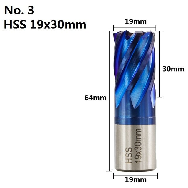 12-42mm snijdiameter hss gatopener kernboor weldon shank nano blauw gecoate ringvormige snijder holle boor metaalboor