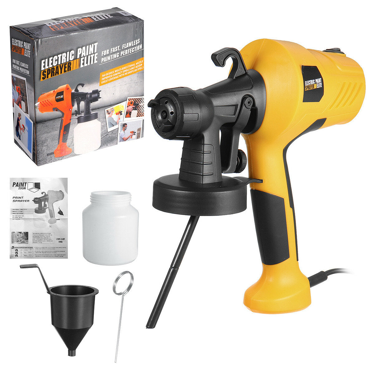 500/700w elektrische spuitpistolen 2.5 mm spuitmonden 800 ml huishoudelijke verfspuit