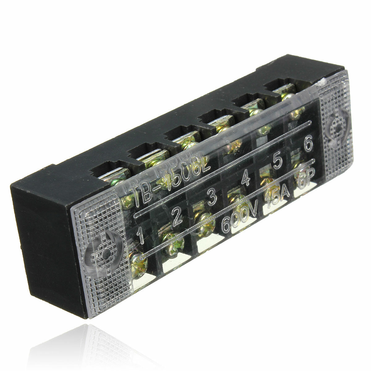 600v 15a 6 positie dubbele rijwiel barrière blok schroef terminal strip panel