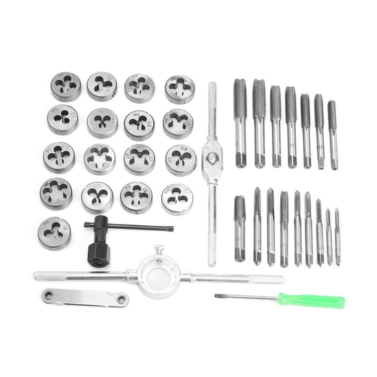 40-delige metrische tapsleutel en matrijs pro set m3-m12 moerbout legering metalen handgereedschap