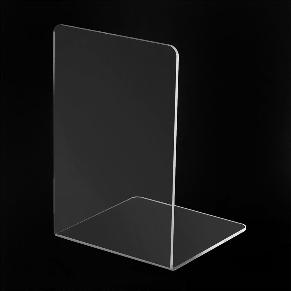 2 stuks 160x150x220x4mm clear acryl boekensteunen l-vormige boekensteunen organizer stand voor kantoor school