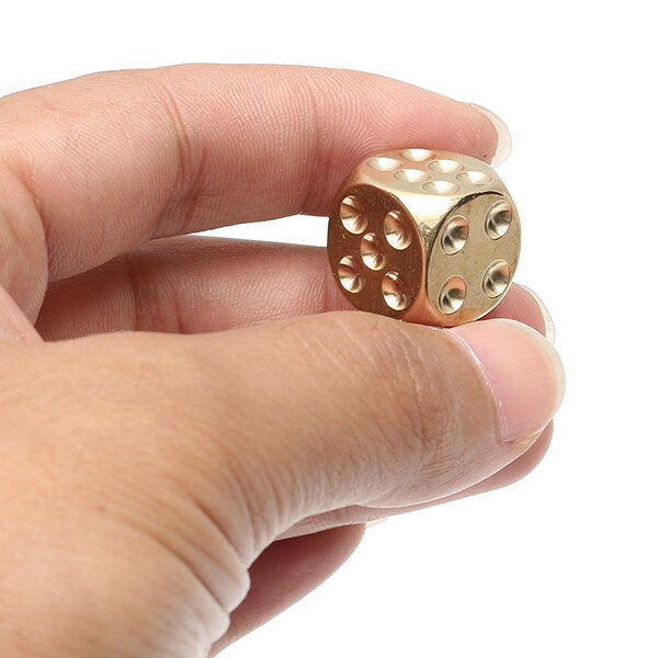 koperen massief koper dobbelstenen gouden kleur mahjong dobbelstenen voor game gife party