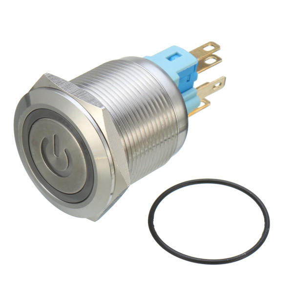 6-pins 22 mm 12v led-lichtmetalen drukknopvergrendelingsschakelaar