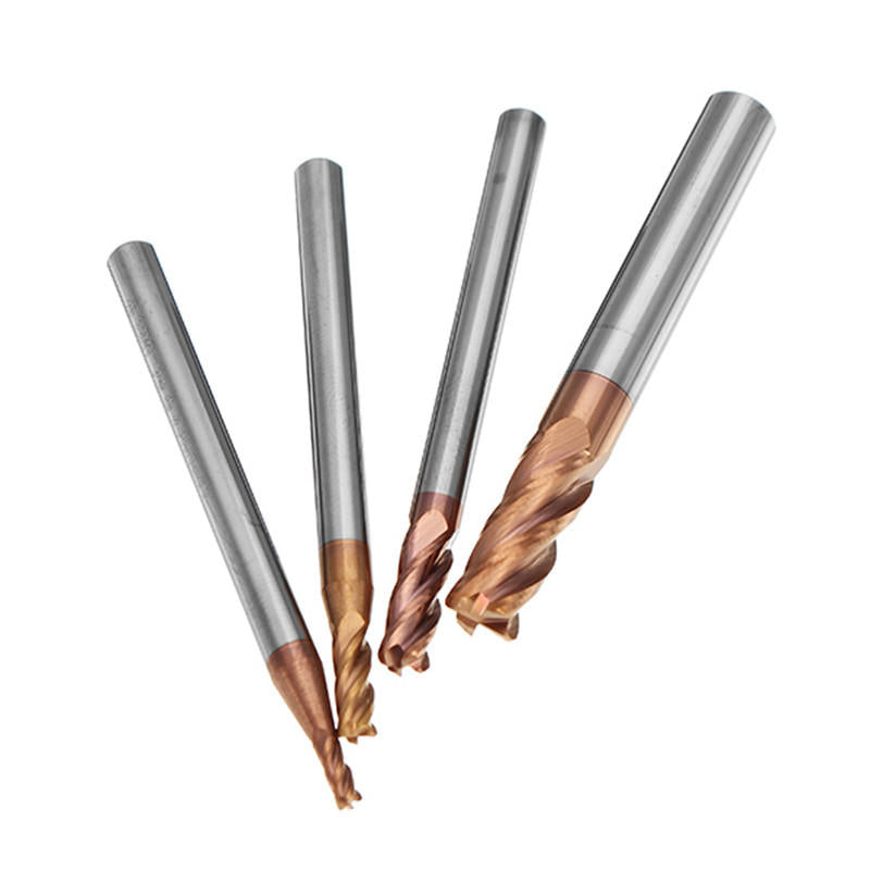 hrc58 ronde neus 4 fluiten freesfrees 2r0.2-6r0.5 altin-coating cnc freesfrees