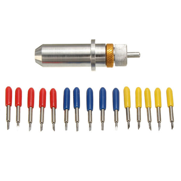 15 stuks 30/45/60 graden vinyl cutter blade voor roland snijplotter met houder: