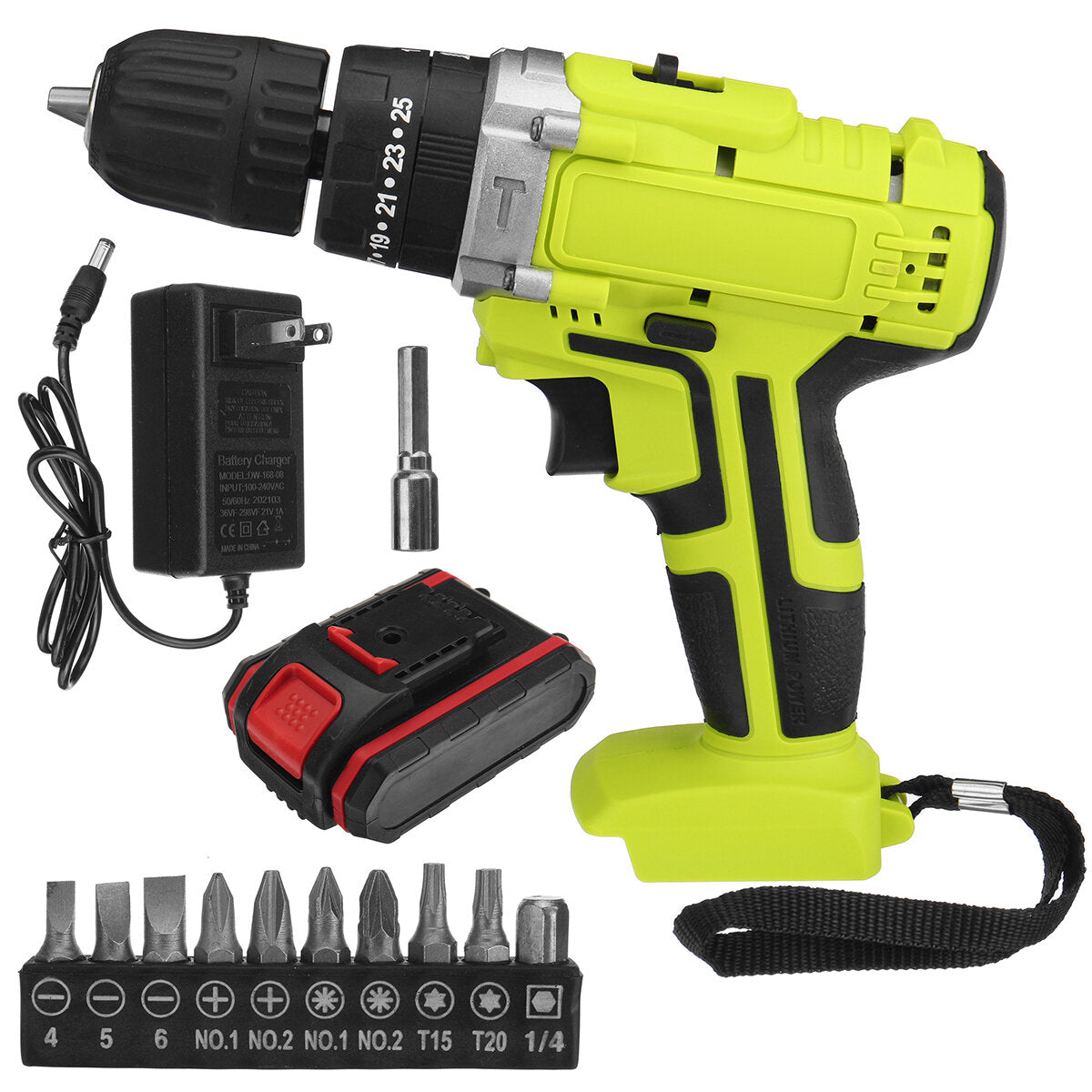 48vf 22800mah draadloze oplaadbare 3 in 1 boormachines impact elektrische boormachine met 1st batterij