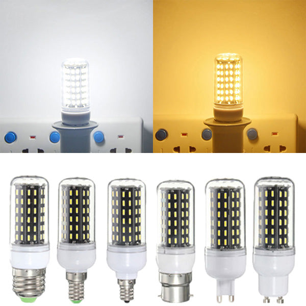 e27/e14/e12/b22/g9/gu10 led-lampje 6w smd 4014 96 600lm zuiver wit/warm wit maanlicht lamp ac 220v