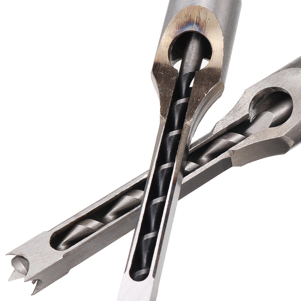 4-delige boorbits met vierkante gaten houtbewerkingsvijzel langgatboorbeitel set kit 1/4 tot 1/2 inch gereedschapsset