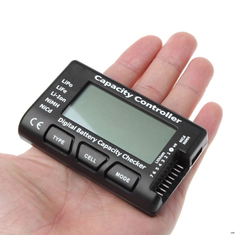 1-7s digitale batterij capaciteit tester spanning controller power display liquid crystal test voor rc auto lipo/life/li-ion/nimh/nicd batterij