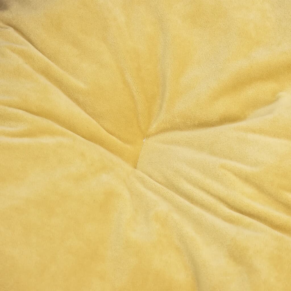 hondenbed 90x79x20 cm pluche en kunstleer zwart en geel