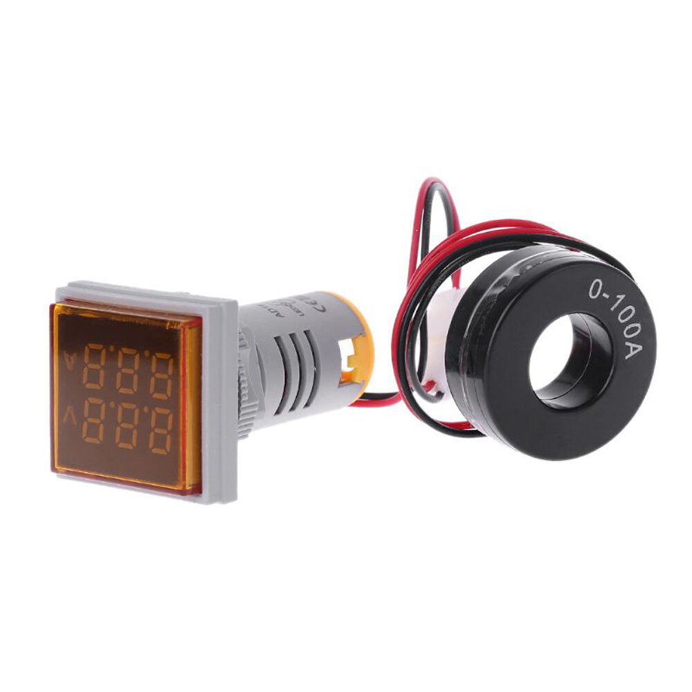geekcreit ac 60-500v 0-100a d18 vierkante led digitale dual display voltmeter ampèremeter spanningsmeter stroommeter