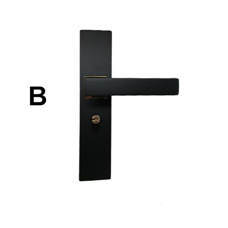 matzwart aluminium deurslot mechanische binnendeurhendel cilinderslot hendel klink home security mute locker met sleutels nieuwe woonaccessoires