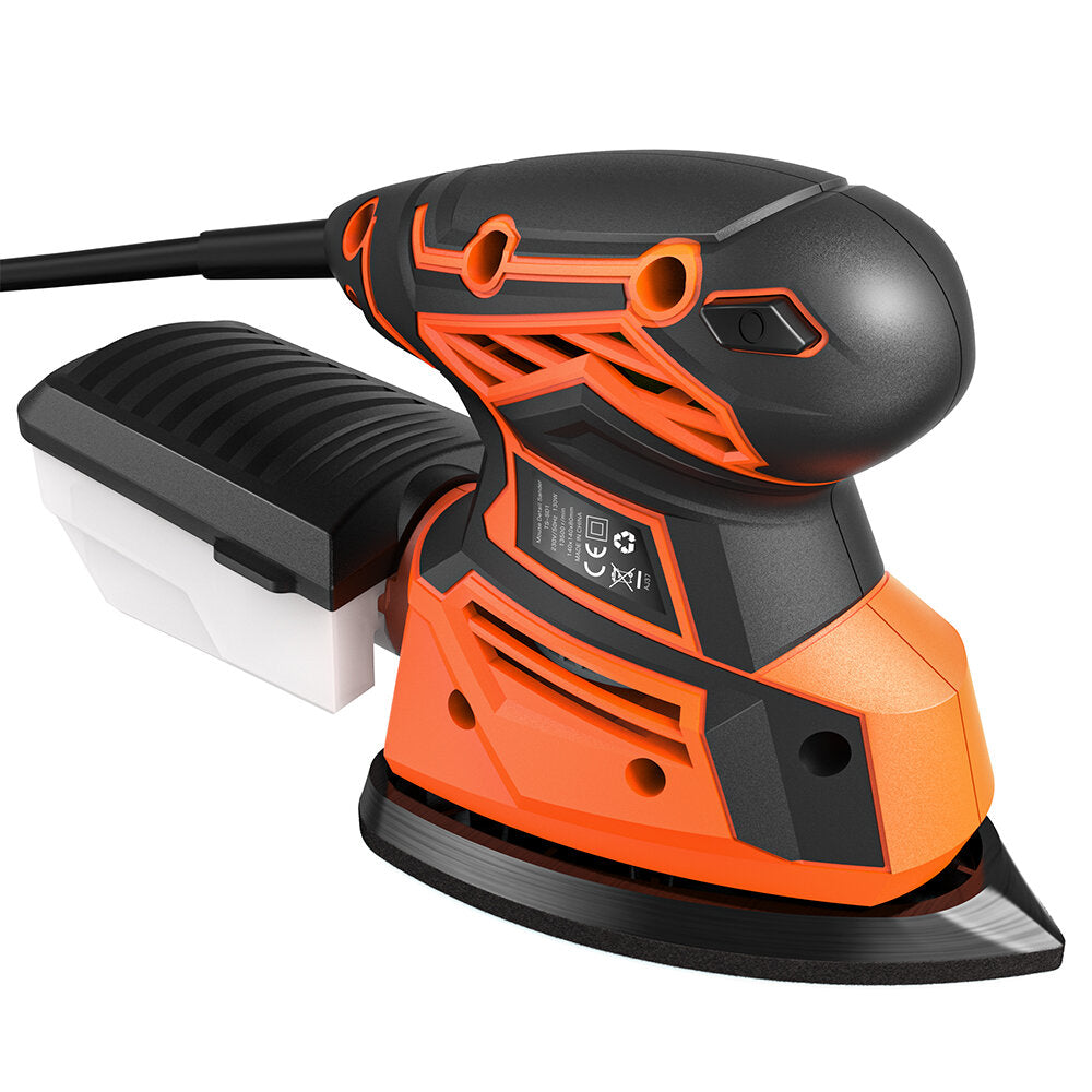 ts-sd1 220v 130w elektrische muis met snoer detailschuurmachine kleine schuurmachine met 12-delige schuurpapier stofopvangbox multifunctionele handschuurmachine voor houtbewerking eu-stekker