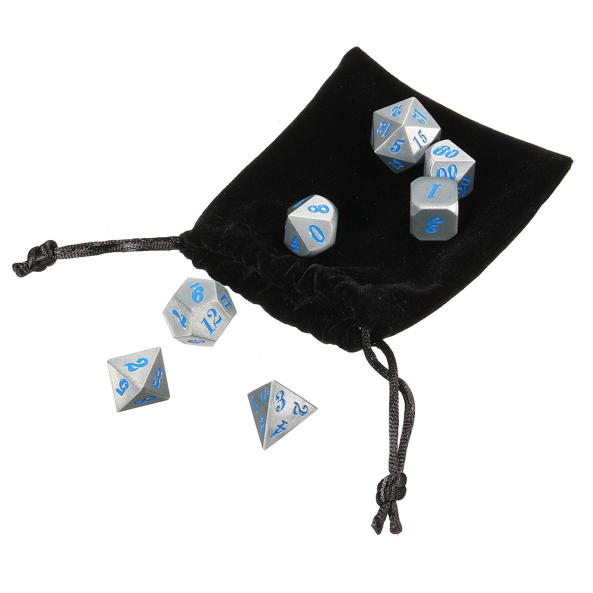 7 stuks solid metal heavy dobbelstenen set polyhedral rollenspellen gadget