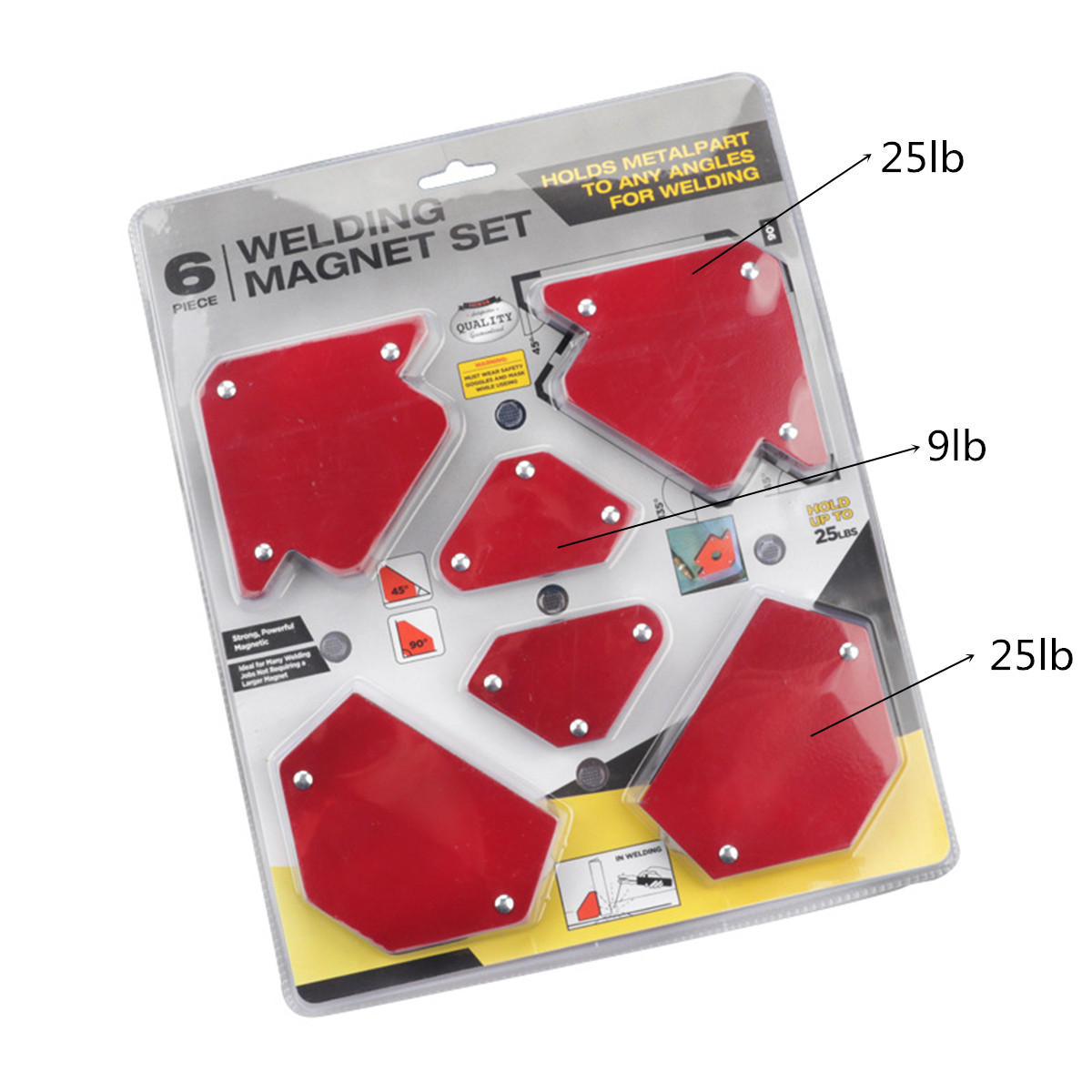 6 stuks magnetische laslocator set houders 25lb 50lb 75lb multi hoeken gereedschap