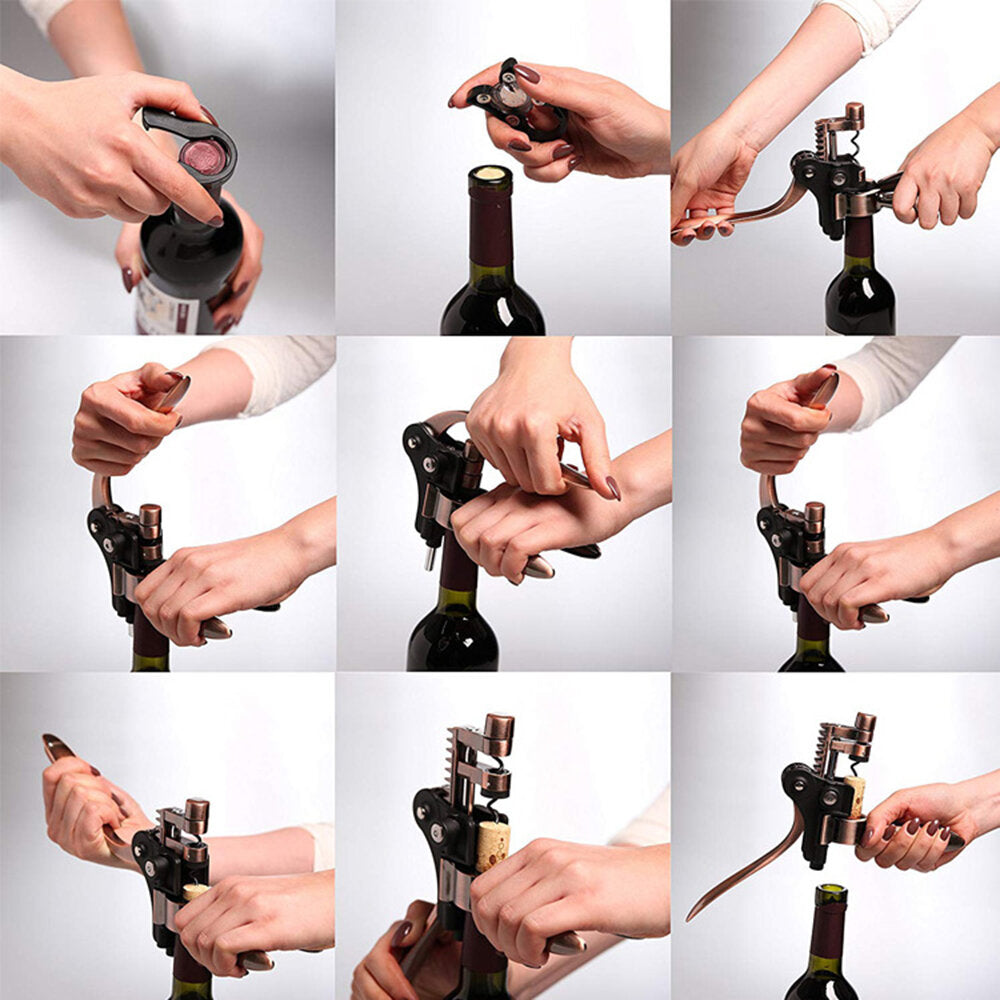 vino flesopener konijn kurkentrekker set 2020 verbeterde demenades vino opener kit met foliesnijder vino stop en extra spiraal professionele kwaliteit