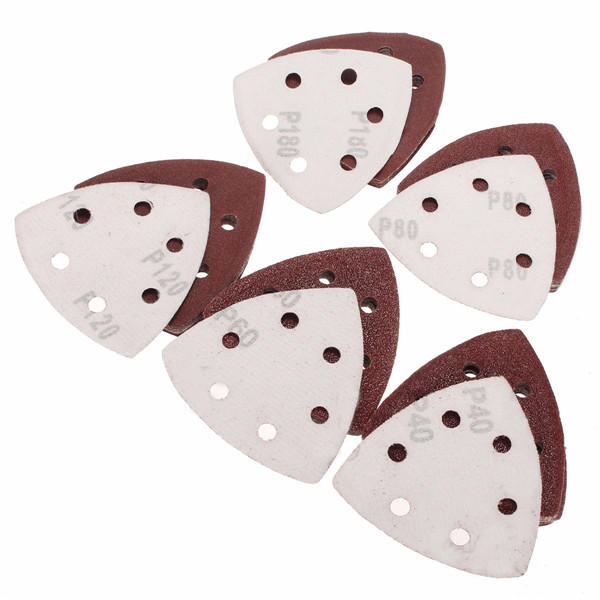 50 stuks 90mm 40-180 grit schuurbladen driehoek sander grinder backing paper pads