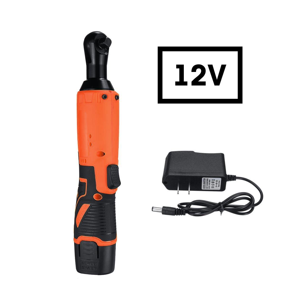 draadloze 3/8 inch elektrische ratelsleutel set haakse moersleutel power ratel tool w/1 stuks lithium-ion batterij