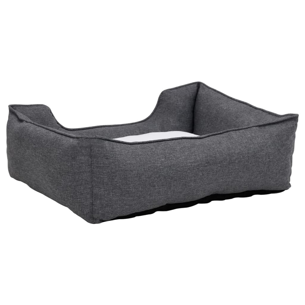 hondenbedlinnen look 85.5x70x23 cm fleece grijs en wit