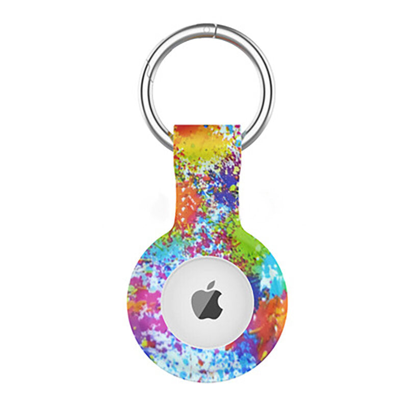 voor apple airtags beschermhoes mouw schokbestendig anti-kras anti-val beschermhoes shell met sleutelhanger