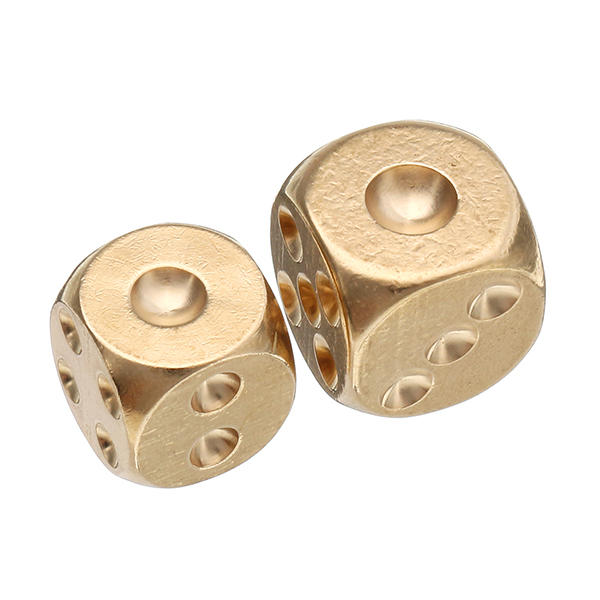 koperen massief koper dobbelstenen gouden kleur mahjong dobbelstenen voor game gife party