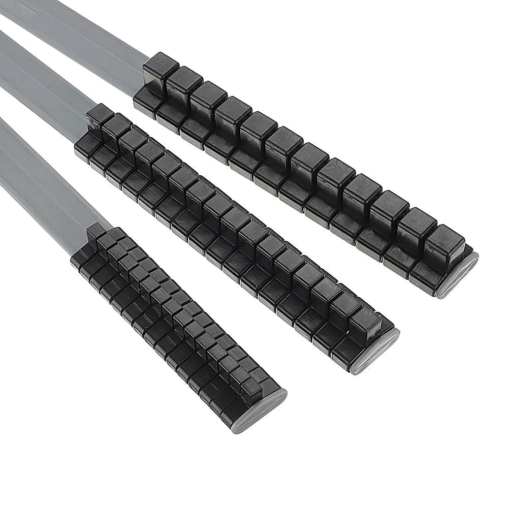 3 stuks 1/2 3/8 1/4 inch drive socket tray rail rack houders socket organizer: