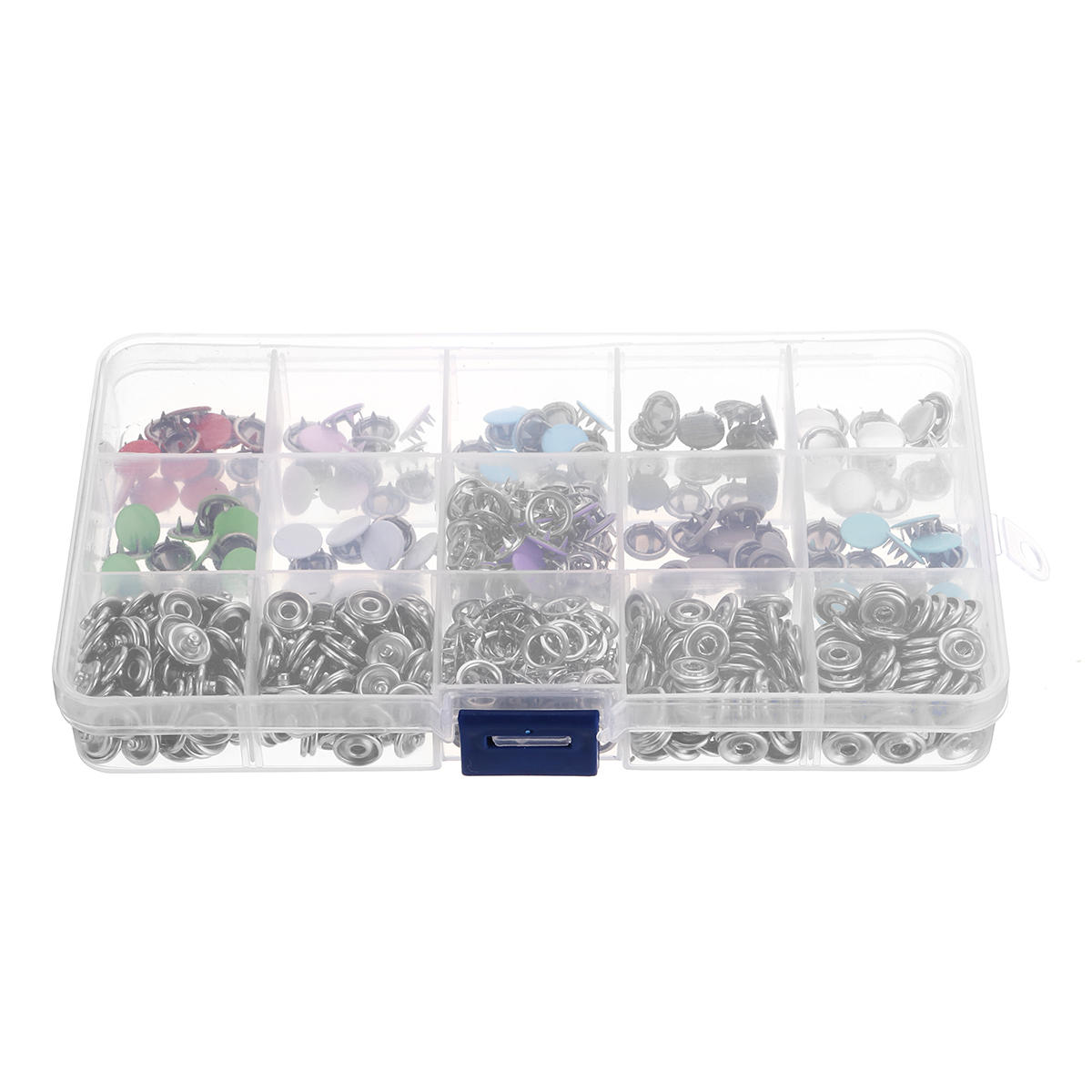 150 sets roestvrijstalen knopen drukknopen bevestigingsmiddelen dummy clips drukknopen 10 kleuren